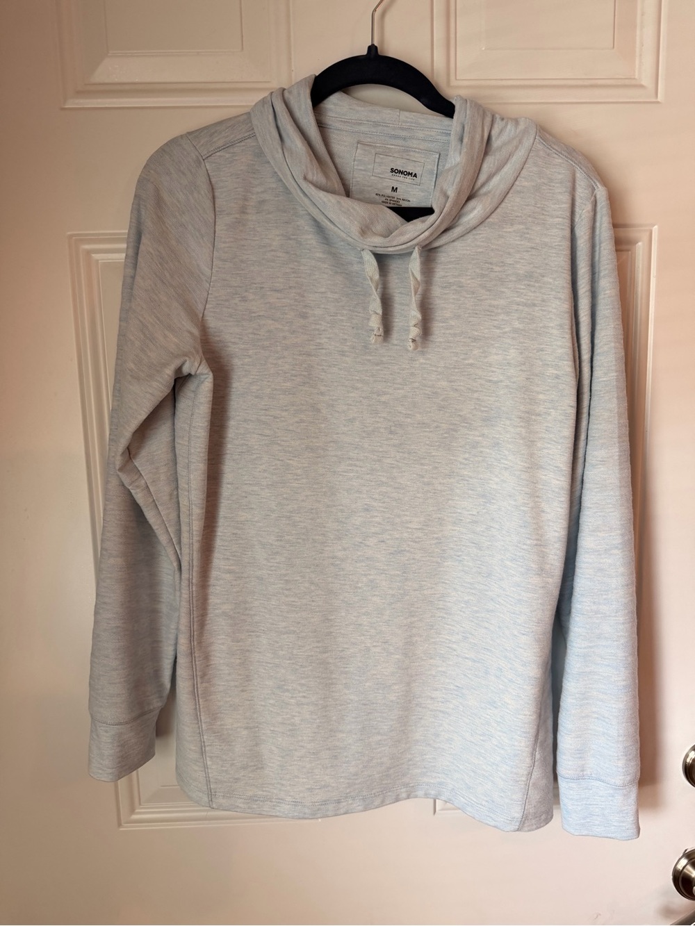 Sonoma Heather Light Gray Cowl Neck Pullover